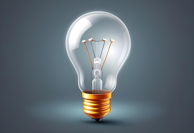 3D realistic light bulb cartoon vector concept 3d vector render illustration