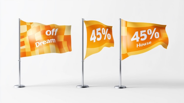 Photo 3d realistic rendering of 45 discount flag