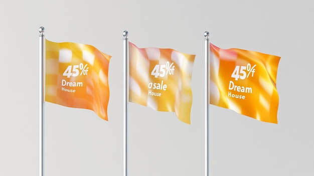 Photo 3d realistic rendering of 45 discount flag