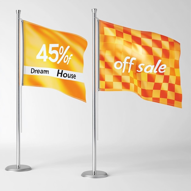 Photo 3d realistic rendering of 45 discount flag