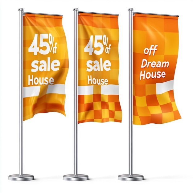 Photo 3d realistic rendering of 45 discount flag