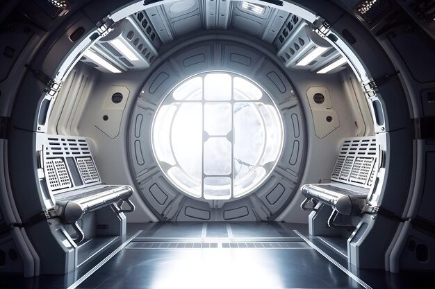 3d Realistic Spaceship Interior Background