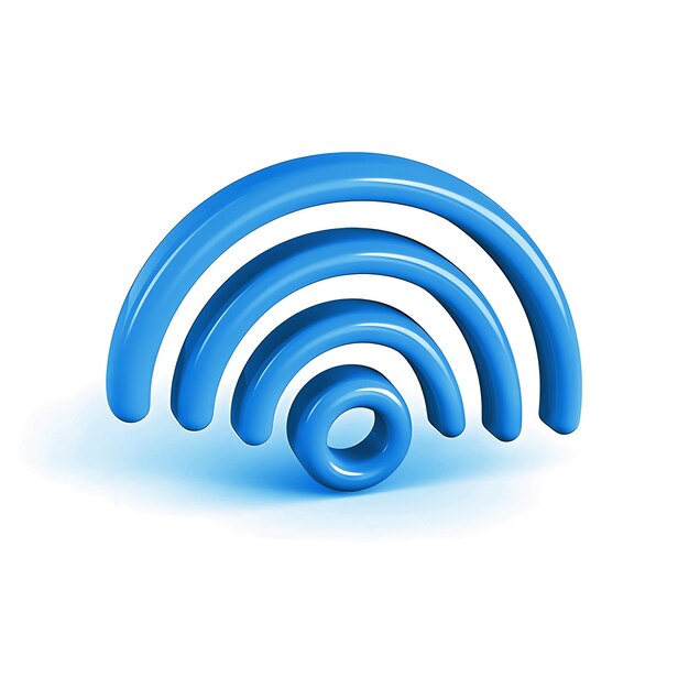 3D Realistic Wireless network illustration Wifi signal icon Generative Ai