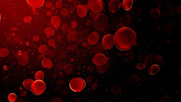 3D red blood cells in vein Antivirus medical healthcare concept