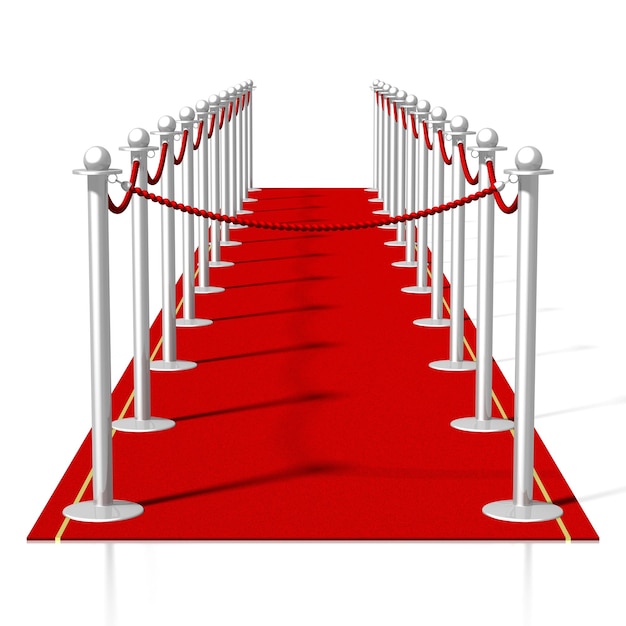 3D red carpet illustration white background