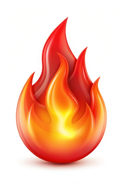 Photo 3d red fire icon emoji