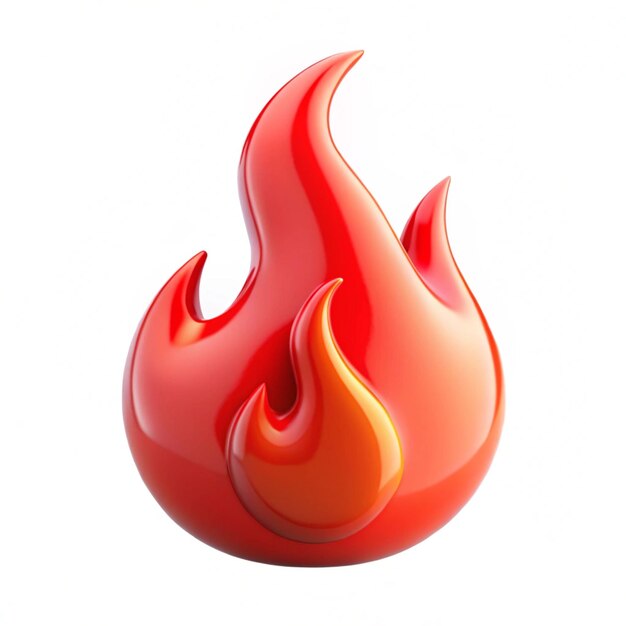 3D red fire icon emoji