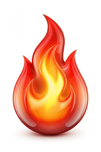 Photo 3d red fire icon emoji