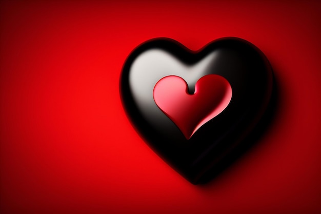 3d red heart on a background