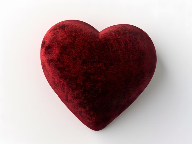 Photo 3d red heart isolated on white background 3d rendering