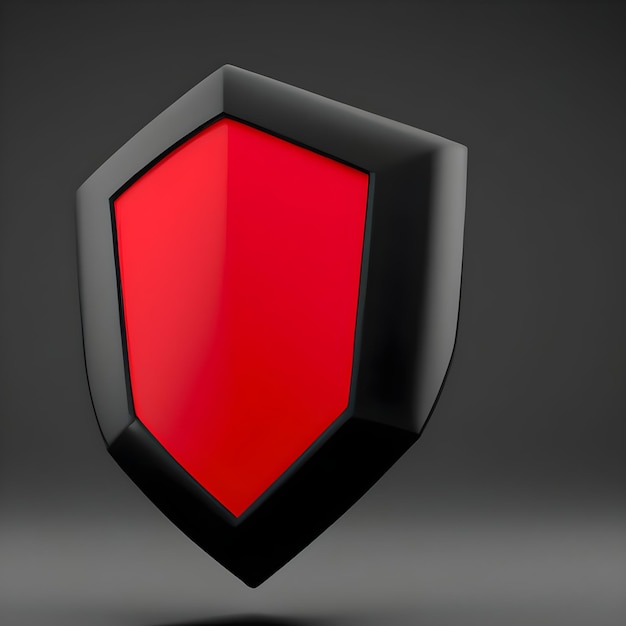 3d red shield icon_ai_generated