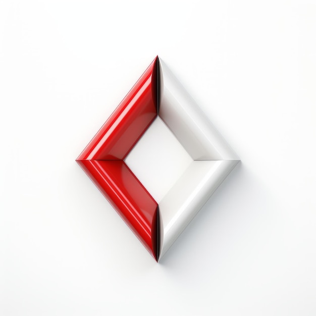 3d Red And White Diamond Symbol Bauhaus Photography Inspired Design