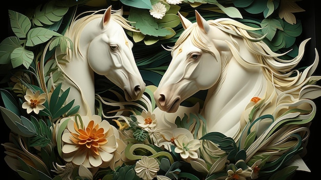 3d relief horse background wallpaper