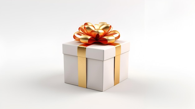 3d rendaring gift box and ribbon