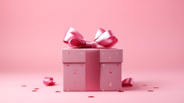 3d rendaring gift box and ribbon