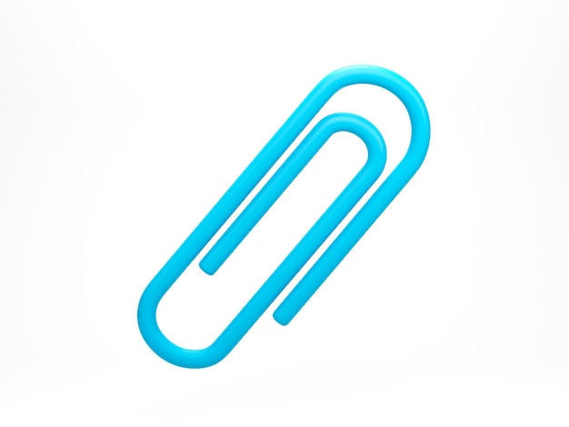 3D render 3D illustration Paperclip icon Paperclip attachment isolated on white background Tool for paper and document