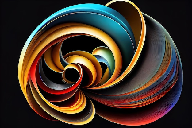 3d render of abstract art with surreal alien flower ball in curve Generative Ai