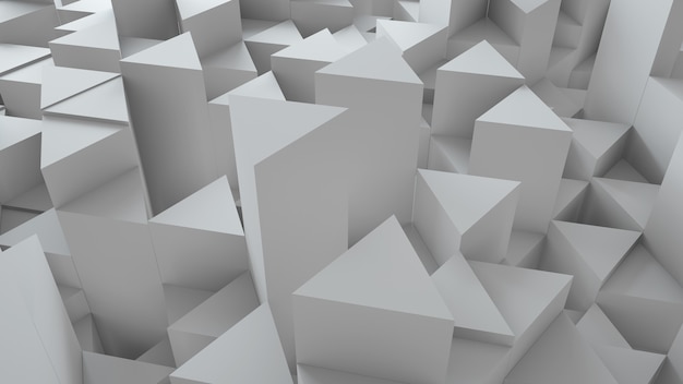 3d render abstract background. Geometry shapes that goes up and down. Triangle cross-section form.