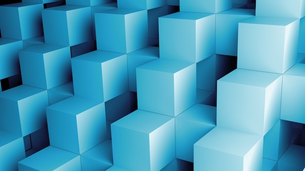 3d render abstract background made of repetitive cube pattern.