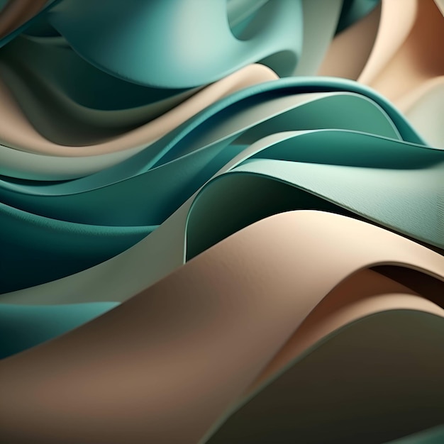 3d render of abstract background with wavy folds of paper