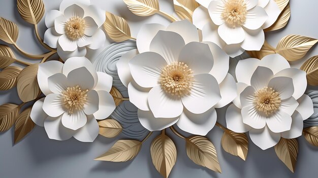 3d_render_abstract_background_with_white_paper_flowers