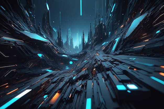 Photo 3d render abstract futuristic background generative ai