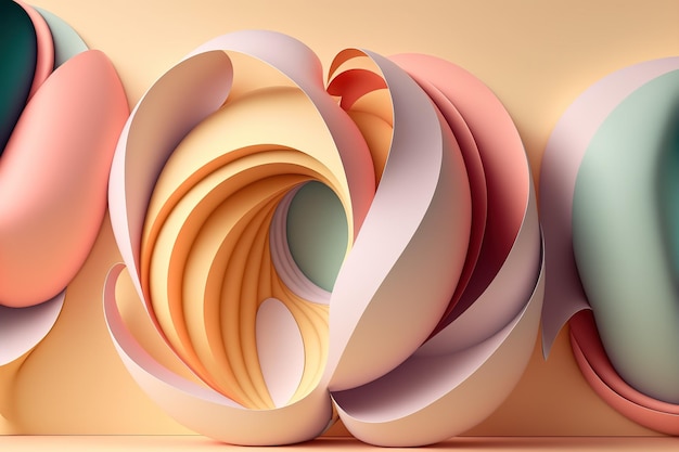 3D render abstract geometric background colorful creative shapes