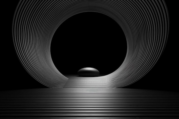 3d render abstract geometric background modern minimal design black and white colors