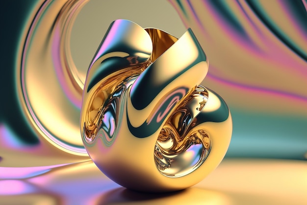 3D render abstract geometric background pearl creative shapes