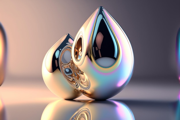 3D render abstract geometric background pearl creative shapes