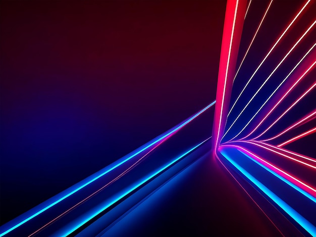 3d render Abstract geometric neon background ai generated