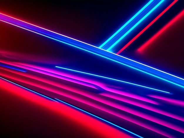 3d render Abstract geometric neon background ai generated