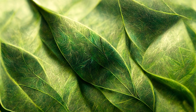 3D Render Abstract of Green Leaf Texture Background Natural background and wallpaper