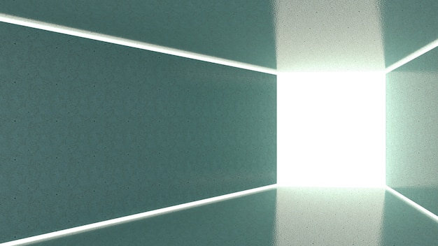 3d render abstract lighting in rectangle shape