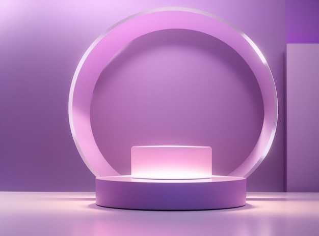 3D Render Abstract Modern Minimal Pastel Violet