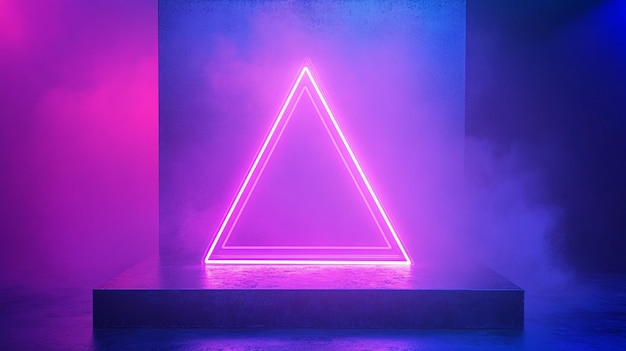 3d render abstract neon background square shape pink glowing lines corridor ultraviolet light