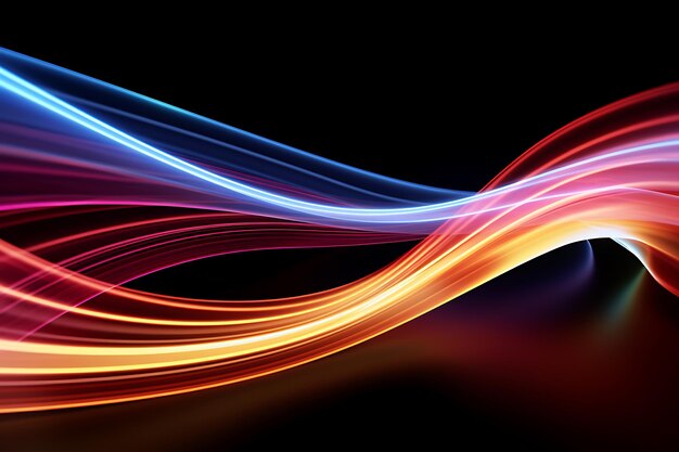 3d render abstract neon wallpaper colorful fantastic background with curvy shape glowing