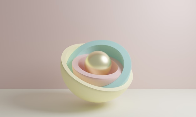 3d Render, abstract primitive geometric shapes, pastel color palette, simple layout, minimal design elements advertising