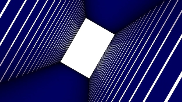 3d render of abstract rectangle shape in tunnel background