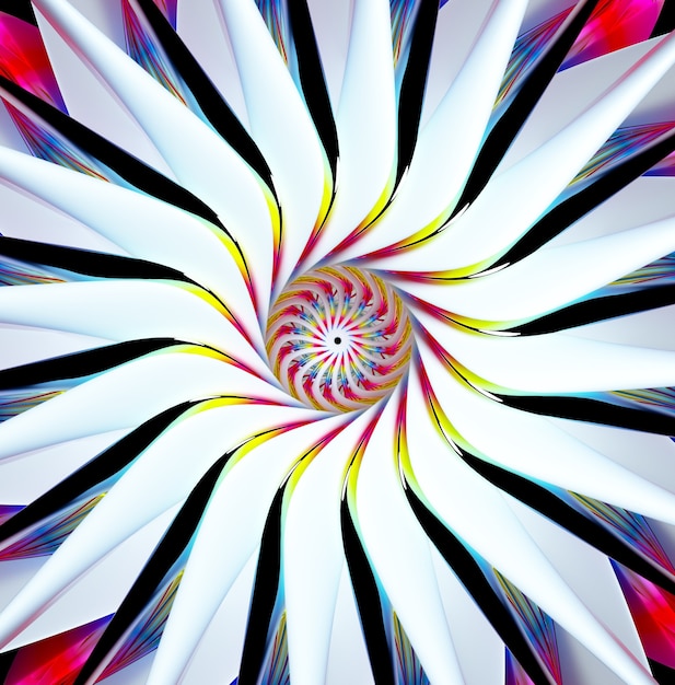 3d render abstract surreal symmetry flower yoga or mandala symbol