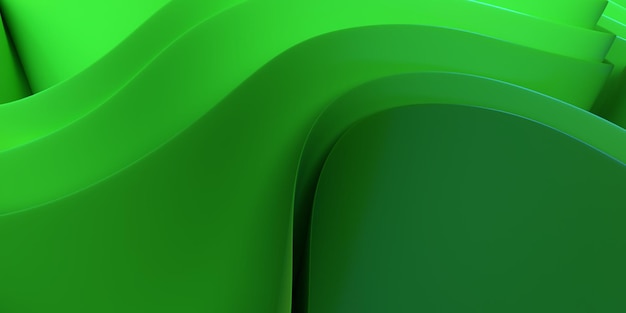 3D render abstract wallpaper wave effect green color gradient