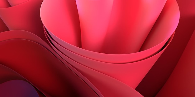 3D render abstract wallpaper wave effect Red color gradient