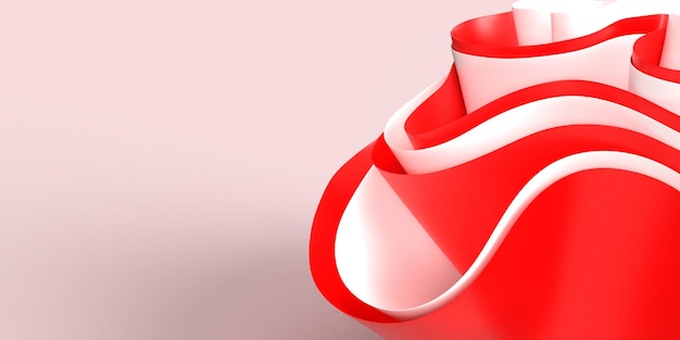 3D render abstract wallpaper wave effect red and white indonesian flag