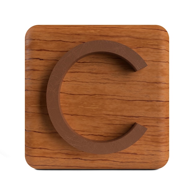 3d render the alphabet letters on a wooden cube S