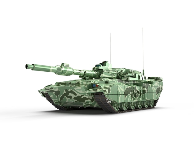 3d render angle of view green panzer isolated war weapon