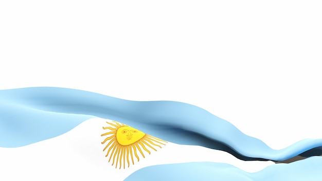 3D render of the argentine flag flying