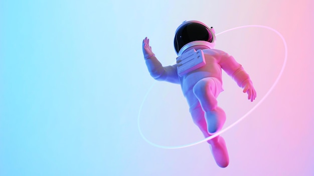 3d render Astronaut escape from the void