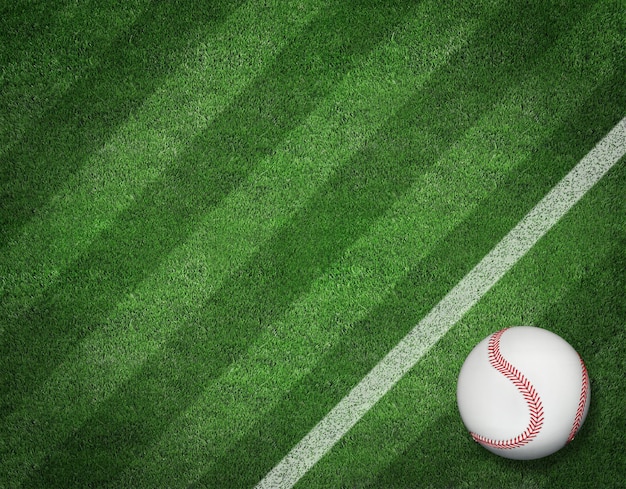 3d render of Baseball on the Field Sport background