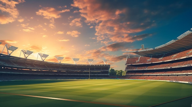 3D render of baseball stadium with black seats VIP boxes and floodlights for hundred thousand people