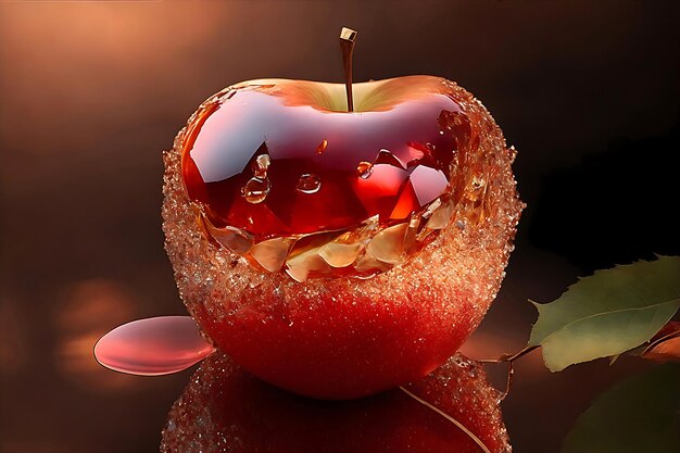 3d render a Beautiful Apple for crystal background and wallpaper